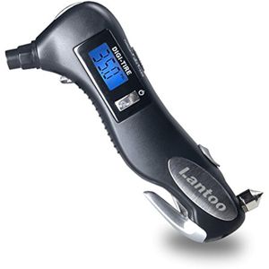 Lantoo Medidor digital de presión de neumáticos, 150PSI con herramientas de rescate 5 en 1 de