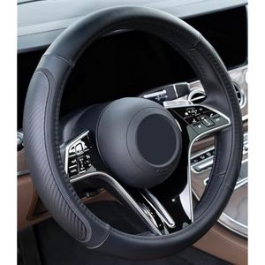 Magnelex Funda para volante para automóvil de cuero de microfibra negra Universal 15 pulgadas.