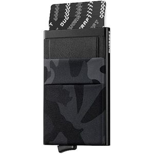 DUGRAFT Tarjetero delgado desplegable con bolsillo para dinero, minimalista, bloqueo RFID, funda de