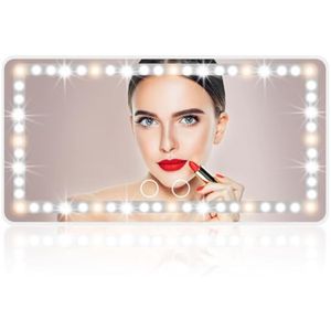 Espejo LED para visera de automóvil, espejo de tocador recargable con 3 modos de luz y pantalla