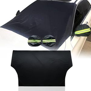 Ajxn Cubierta de hielo de nieve extra grande para parabrisas con cubiertas de espejo lateral,