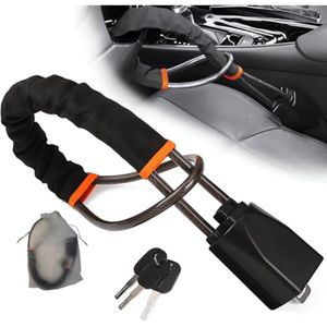 PELSON Cerradura para volante de automóvil, dispositivo antirrobo de 18 pulgadas de longitud máxima