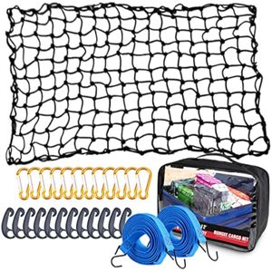 AxPower Red de carga elástica de 4 x 6 pies elástica a 8 x 12 pies para camioneta, cama, remolque,