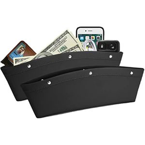 Lebogner - Organizador de bolsillo de piel sintética, color negro, organizador de bolsillo,