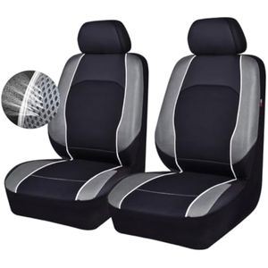 HORSE KINGDOM Fundas universales de cuero para asiento delantero de automóvil, malla de aire 3D,