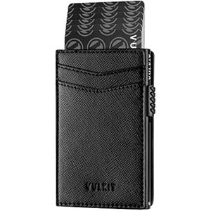 VULKIT Cartera delgada para hombre, tarjetero desplegable con bloqueo RFID, diseño minimalista con