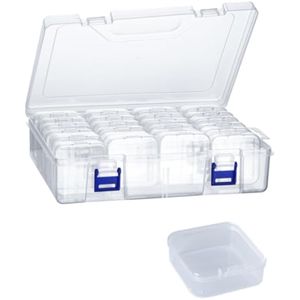 Caja organizadora de cuentas, 24 contenedores de almacenamiento pequeños, mini organizador de