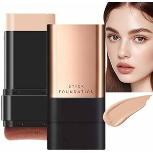 Barra de maquillaje antiarrugas 2 en 1, barra de maquillaje de doble cabeza, base ligera hidratante