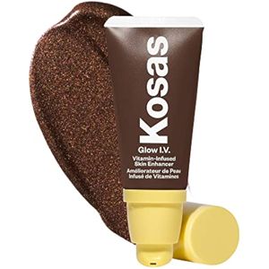 Kosas Glow I.V. - Maquillaje facial potenciador de la piel con infusión de vitaminas, resaltador de