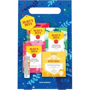 Burt's Bees Paquete de mascarilla: bálsamo labial, máscara de labios y máscara facial para regalo, 5