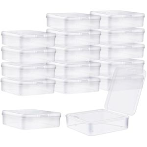 Paquete de 16 recipientes transparentes de almacenamiento de cuentas de plástico, organizadores de