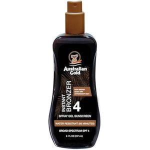 Australian Gold Protector solar de gel en aerosol con bronceador instantáneo SPF 4, 8 onzas, hidrata