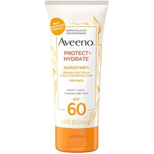 Aveeno Protector solar Protect + Hydrate Loción facial hidratante con amplio espectro SPF 60 y avena