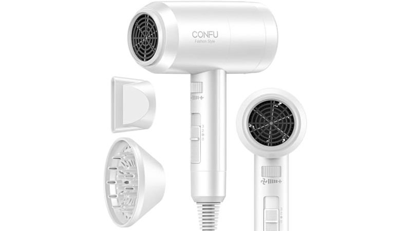 El Pelo Ondulado Peinarse Con Secador Hombre CONFU Secador De Pelo