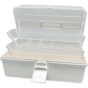 crysting Caja de costura de 13 pulgadas de tres capas, organizadores y almacenamiento de plástico