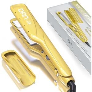 Plancha de pelo con peine desmontable, plancha plana de titanio ancho de 1.5 pulgadas, plancha