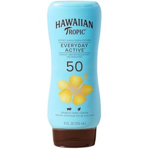 Hawaiian Tropic Island Sport loción de protección solar, ligera, amplio espectro SPF 50, 8 onzas