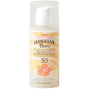 Hawaiian Tropic Loción de hidratación sin peso protector solar para rostro SPF 30, 1.7 onzas |