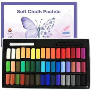 Juego de pasteles de tiza suave, suministros de arte para artistas, niños y adultos, 64 colores más