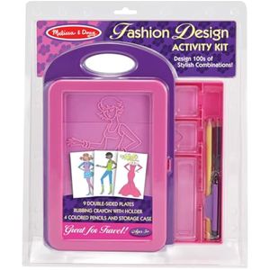 Kit de actividad Melissa &amp; Doug, diseño de moda arte, 9 Platos doble cara sobar, 4 lápices,