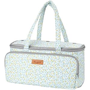 Bolsa de hilo organizador de almacenamiento de hilo con ojales, bolsa de ganchillo portátil para