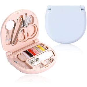 Paquete de 2 kits de costura de viaje, kit de costura portátil, suministros de costura para