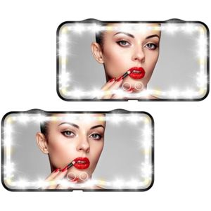 Espejo de tocador LED para visera de automóvil, espejo de maquillaje LED recargable con 3 modos de