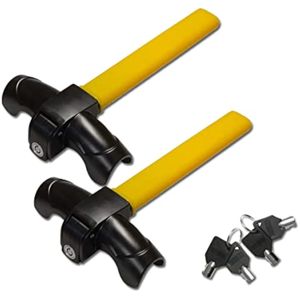 VaygWay Cerradura universal para volante de automóvil, llave de cilindro antirrobo de bloqueo de