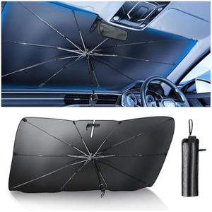 Parasol para parabrisas de automóvil para sedán, SUV, [4 capas de nanorevestimiento] [10 varillas de