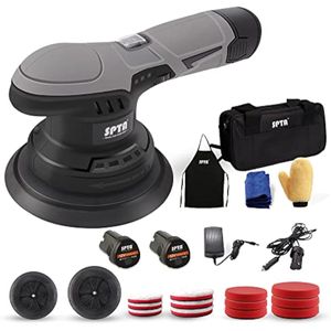 SPTA - Pulidor inalámbrico para automóvil, pulidor con 2 baterías recargables de litio de 12 V,