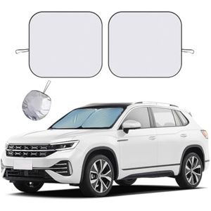 Ziciner 2 parasoles para parabrisas de automóvil, bloqueador de calor solar y rayos UV, protector