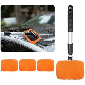 Ziciner Limpiador de parabrisas de automóvil, limpiaparabrisas de microfibra con mango extensible de