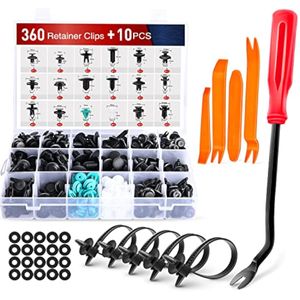 Nilight Kit de 360 clips de retención de automóvil, 18 tamaños más populares, remaches de pasador