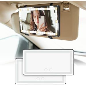 JOYTUTUS Espejo para maquillarse para poner en parasol de auto, con luces y 3 modos de iluminación,