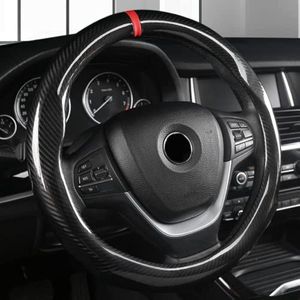 ZHOL Funda universal de fibra de carbono para volante de automóvil de 15 pulgadas, antideslizante,
