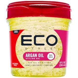 Eco Style Gel de peinado de aceite de argán marroquí – Promueve un cabello saludable – Nutre y