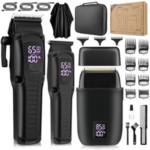 Cortapelos para hombres profesionales, recortadora de barba inalámbrica, juego de afeitadoras