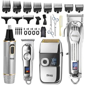 DSP Kit de peluquero profesional 4 en 1: cortadora de pelo inalámbrica, recortadora, afeitadora y