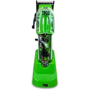 TPOB Slime 2 - Cortapelos de peluquería para hombre de 6800 RPM con estuche verde mate y hoja X Fade