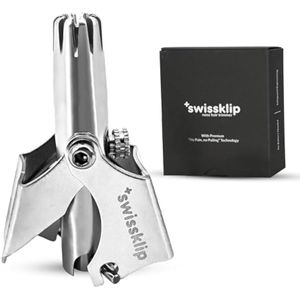 Swissklip Human Power - Recortadora de pelo de nariz para hombres, recortadora manual de vello de