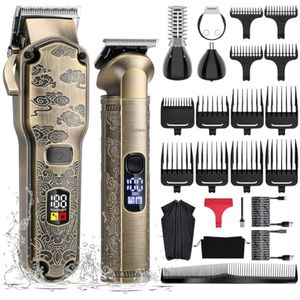 Hatteker Cortadora de pelo profesional para hombres, cortadora de barba y recortadora, impermeable,