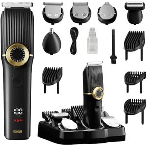 Recortadora de barba para hombre, 15 piezas, kit de aseo para hombre con cortadora de pelo