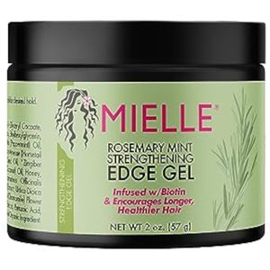 Mielle Organics Gel de borde fortalecedor de menta de romero, biotina y aceite esencial para el