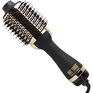 Hot Tools Secador de pelo y voluminizador de un solo paso de oro de 24 quilates | Estilo y seco,
