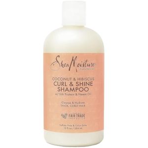 Shampoo para cabello rizado de karité Humedad Hibiscus de coco, 13 onzas