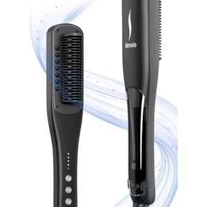 Cepillo alisador de cabello, peine alisador con 3 ajustes de temperatura y calentamiento rápido de