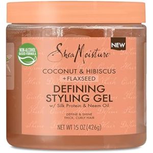 SheaMoisture Gel de peinado definidor para cabello grueso, rizado, coco e hibisco, sin parabenos,