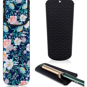 Shappy Funda de viaje para rizador, 2 piezas, resistente al calor, funda de neopreno para alisador y