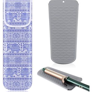 Shappy Funda de viaje para rizador, 2 piezas, resistente al calor, funda de neopreno para alisador y