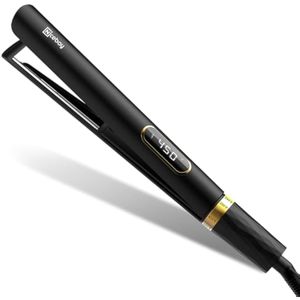 Nicebay Plancha de titanio de calentamiento rápido con 5 ajustes de temperatura y tecnología de